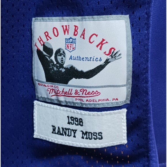 Randy Moss (Mitch/Ness)-(Vikings)-(1998)-(Jersey)-(Purple)-(New Cond.)-(XL)-$95 - Picture 13 of 15